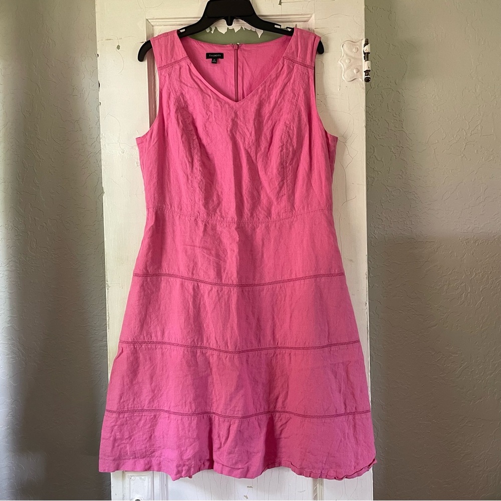Talbots Pink linen Sleeveless Dress